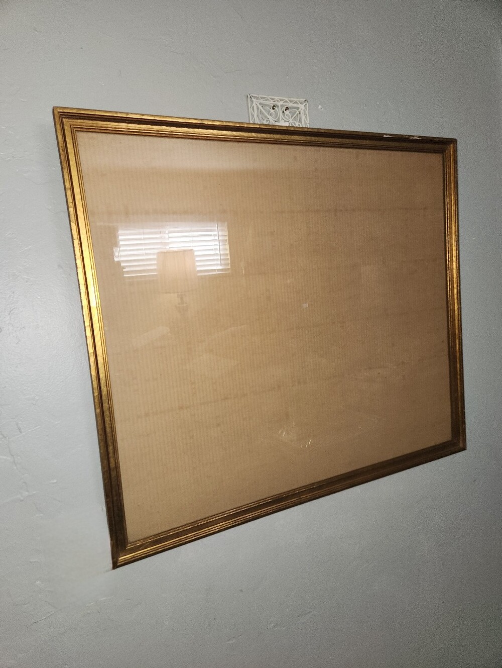 Antique Vintage Large Wooden Gold Painted Ornate Frame